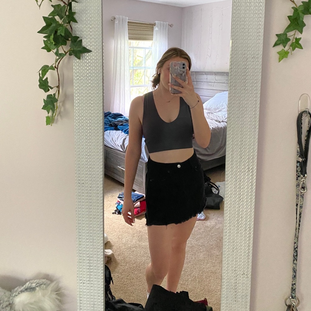 black jean skirt